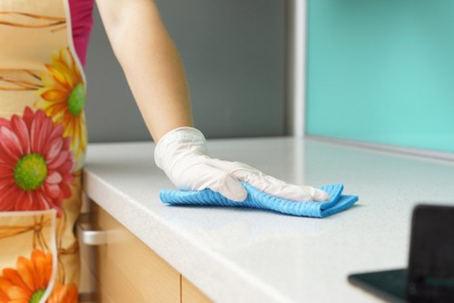 Local cleaning team working in a Crystal Palace property with access challenges