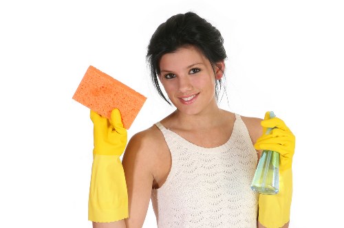 Commercial cleaning supplies and tidy workspace in a Crystalpalace office environment