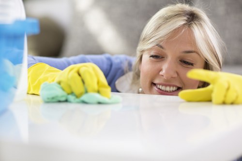 Cleaning team working in a Crystal Palace flat with access considerations